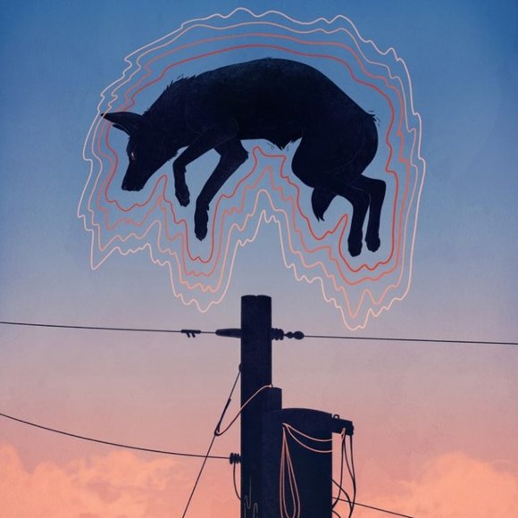 'Ghost Summer' Large Retro Dog Wolf Wall Tapestry - Picture 2 of 5